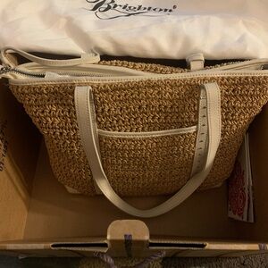 Brighton Tan Woven Tote Bag